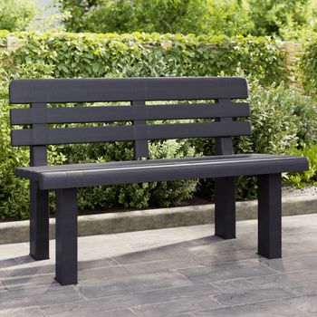 vidaXL Banco de jardín polipropileno gris antracita 110x52x71 cm