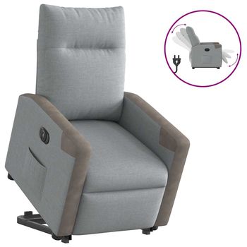 vidaXL Sillón eléctrico reclinable elevable de tela gris claro