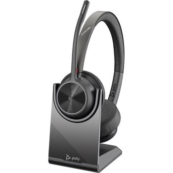 Poly Voyager 4320-M Auriculares Bluetooth con Base de Carga Certificados para Microsoft Teams Negros