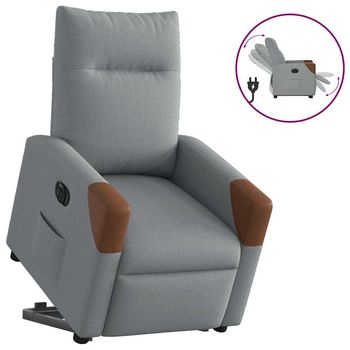 vidaXL Sillón eléctrico reclinable elevable de tela gris claro