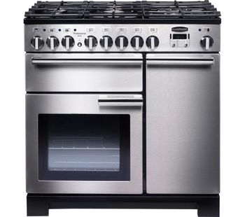 Rangemaster Professional Deluxe 100 Dual Fuel Range Cooker - Stainless Steel & Chrome, Stainless Steel