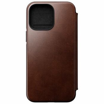 Nomad Modern Folio Funda MagSafe iPhone 14 Pro Max piel Horween marrón - NM01233985
