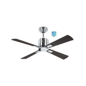 Ventilador De Techo Con Wifi Casafan 948141w Eco Neo Iii 103cm Cromo Brillante/plateado Y Wengue