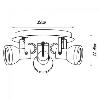 Plafón de techo heli (3 luces)