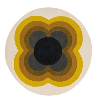 Alfombra de lana orlakiely sunflower yellow 150 x 150cm