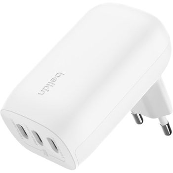 Belkin Cargador de Pared con 3 Puertos USB-C y PPS a 67 W BoostCharge Pro Blanco