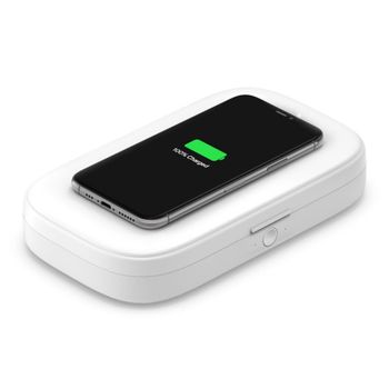 Belkin Esterilizador UV y Cargador Inalámbrico para Smartphone con Enchufe de Carga