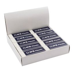 White Pencil Erasers (20 Pack)