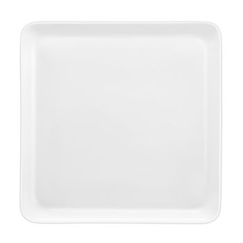 Plato llano cuadrado (x6) porcelena blanco