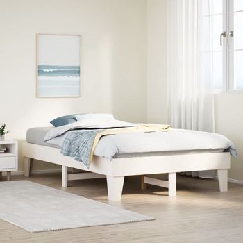 vidaXL Estructura de cama sin colchón madera maciza blanca 120x190 cm