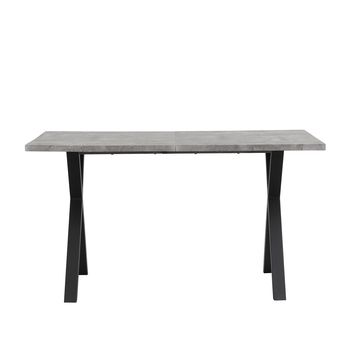 Mesa de comedor rectangular moderna con textura efecto cemento gris