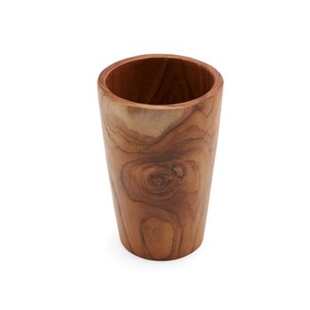 Taza en madera de teca baja