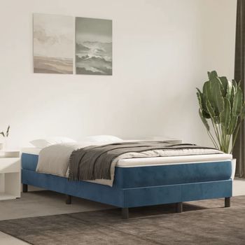 vidaXL Estructura de cama sin colchón terciopelo azul oscuro 120x200cm