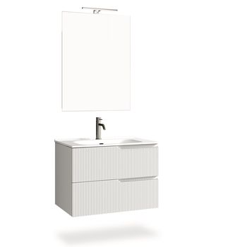 Mueble de baño de 4 piezas en mdf blanco mate