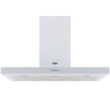 BELLING 110DB Flat Chimney Cooker Hood - White, White