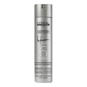 Laca Infinium Pure Fuerte - 300 ml - L'Oréal Professionnel - Laca de fijación fuerte con fórmula hipo-alergénica y sin fragancia añadida