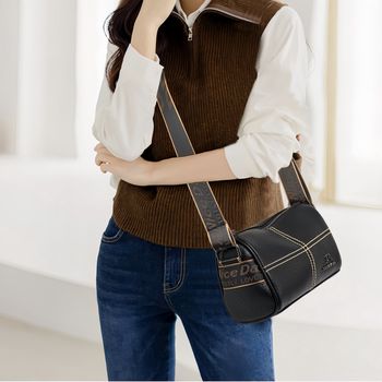 Bolso bandolera vintage de patchwork, bolso de hombro casual minimalista, bolso de mujer adecuado para ir al trabajo o para el día a día