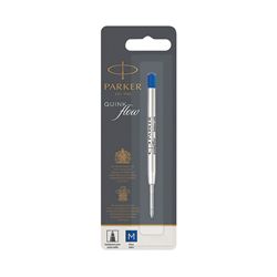 Parker Quink Ballpoint Pen Refill Cartridge Medium Nib Blue Pack 12