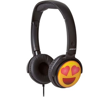 GV-EMJ13 EarMOJI's Heart Eyes Face Kids Headphones - Black, Black