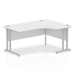 Impulse Cantilever 1600 Right Hand Crescent Desk White - I