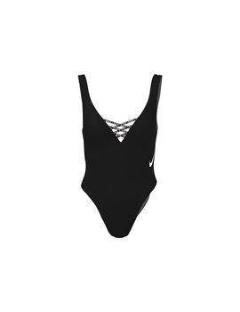 Bañador de natación nike u-back one piece mujer negro