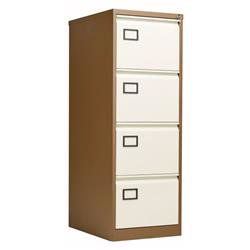 Bisley 4 Drawer Contract Steel Filing Cabinet - Coffee Cream - AOC4C/C