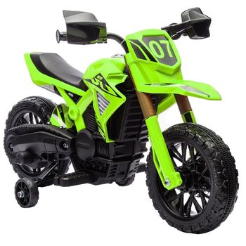 Aiyaplay Moto Eléctrica Para Niños De +3 Años Carga 30 Kg Verde