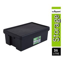 Wham Bam Black Recycled Storage Box 36 Litre