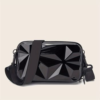 Bolso De Diseño Con Patrón Geométrico, Bolso De Teléfono Móvil Mini Y Moderno, Bolso De Mano Con Forma De Maleta