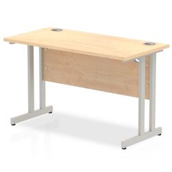 Impulse 1200/600 Rectangle Silver Cantilever Leg Desk Maple - MI002422