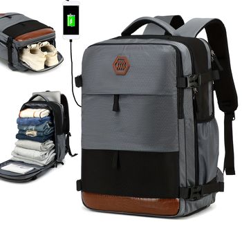 Mochila De Viaje Para Hombres, Mochila Impermeable Para Ordenador, Con Compartimento Para Zapatos, Mochila De Mano Para Ordenador