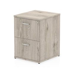 Impulse 2 Drawer Filing Cabinet Grey Oak