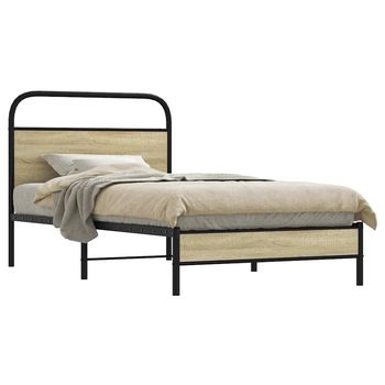 vidaXL Estructura de cama sin colchón 90x200 cm madera roble Sonoma