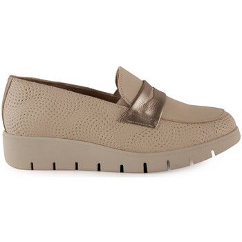 Chamby Mocasines Mocasines de piel beige con cuña para mujer