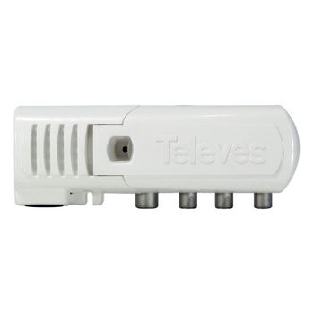 Televes Amplificador Antena TV 3 Salidas Conectores CEI 20dB Blanco