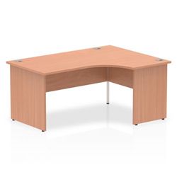 Impulse Panel End 1600 Right Hand Crescent Desk Beech - I0