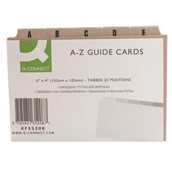 Q-Connect Guide Card 152x102mm A-Z Buff (25 Pack) KF35208