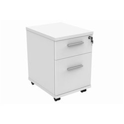 Mobile Under Desk Office Storage Unit 2 Drawers Arctic White