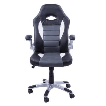 HomCom Silla Racing Negra/Gris/Blanca