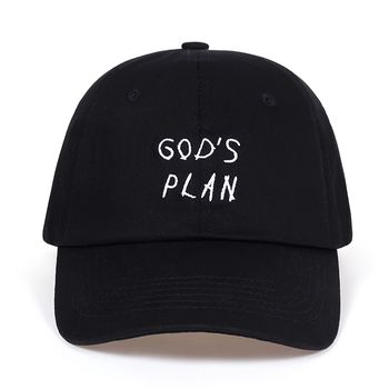 Gorra de béisbol bordada PLAN DE DIOS negra, informal, unisex, gorra de papá ligera, transpirable, sombreros de sol para mujeres y hombres