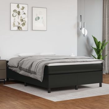 vidaXL Estructura de cama sin colchón cuero sintético negro 140x190 cm