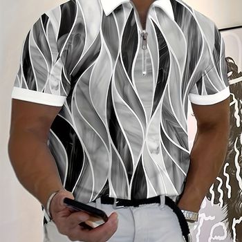 Camiseta casual cómoda y versátil de manga corta con diseño de rayas para hombre, camisa de golf para hombre, camisa de tenis, ropa para hombre.