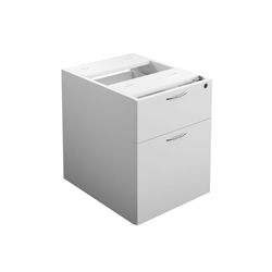 Fixed Pedestal 2 Drawers White