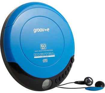 GROOV-E Retro GV-PS110-BE Personal CD Player - Blue, Blue