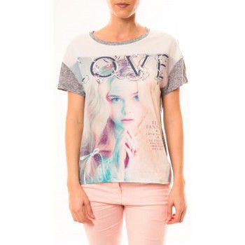 By La Vitrine Blusa Top Love B002 Gris para mujer