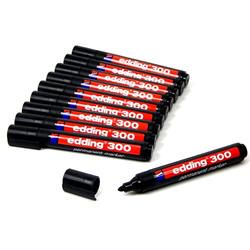 edding 300 Permanent Bullet Tip Marker Black (10 Pack)