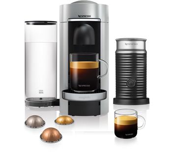 NESPRESSO by Magimix VertuoPlus Coffee Machine with Aeroccino - Silver, Silver