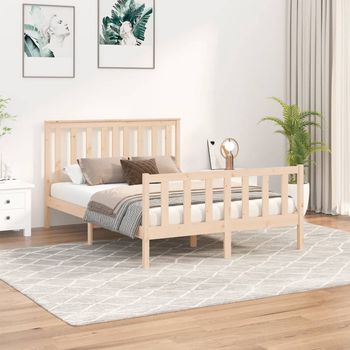 vidaXL Estructura de cama sin colchón madera de pino blanca 140x200 cm