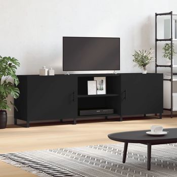 vidaXL Mueble para TV madera de ingeniería negro 150x30x50 cm