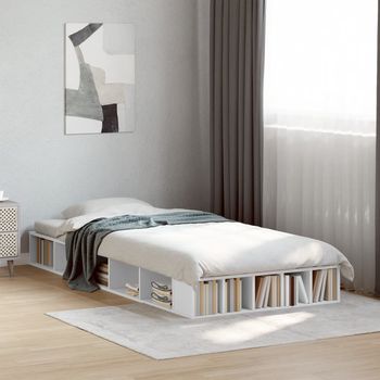 vidaXL Estructura de cama madera de ingeniería blanca 90x200 cm